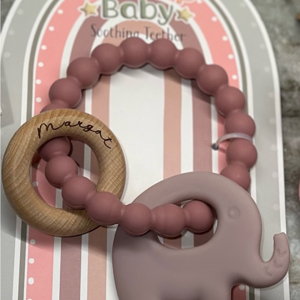 Pink Elephant Baby Teether